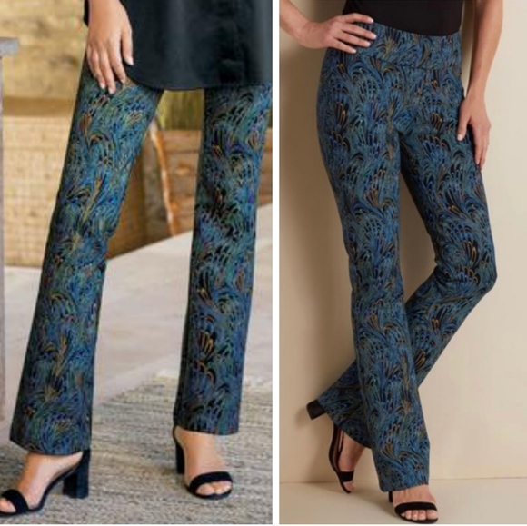 Soft Surroundings Marbled Print Pants - Picture 1 of 12